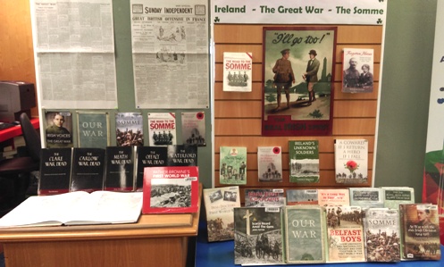 Ireland - The Great War - The Somme book display, Central Library
