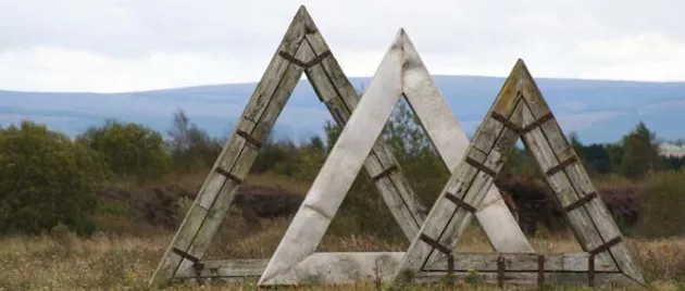 Image of the sculpture 60 Degress by Kevin O’Dwyer in Lough Boora Scultpture Park