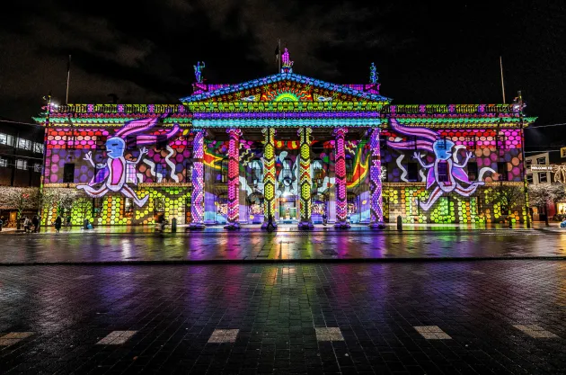 Artists from all over the world submitted ideas for light projections to feature on the GPO 