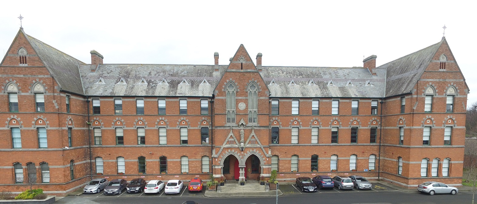 grand red brick building