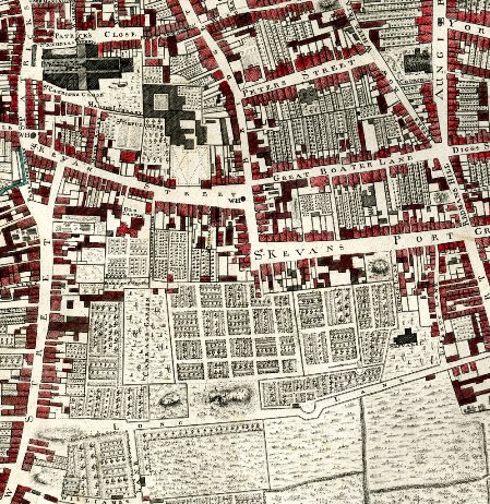 Rocque's map, 1756 showing Long Lane