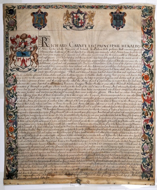 Grant of arms to the Dublin Guild of Tailors