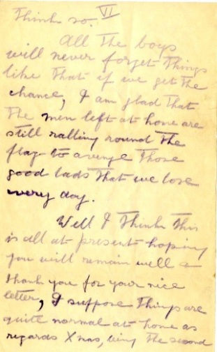 Pte Elley letter to Monica Roberts 20/11/1915