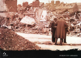 Photograph showing the damage following bombing of North Strand on 31st May 1941.