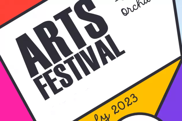 Various colours, with text Arts Festival