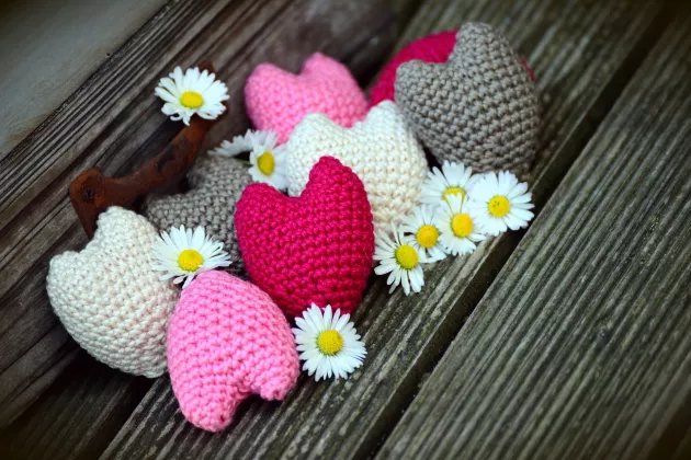 Crochet hearts