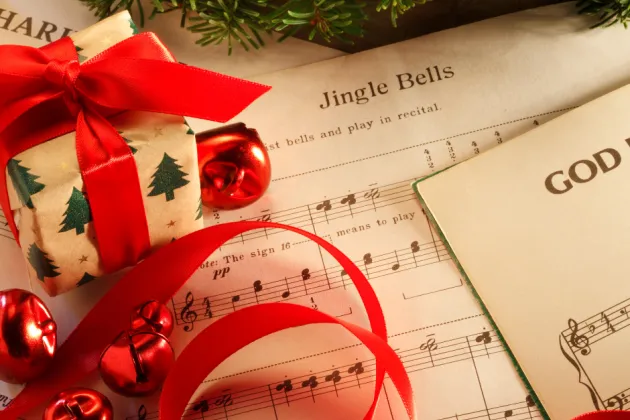 Sheet music and Christmas gift