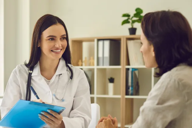 Image of female doctor and patient having a consulation