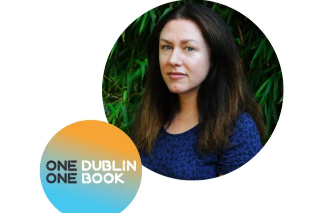 Image of author Caitriona Lally and Dublin One City One Book logo