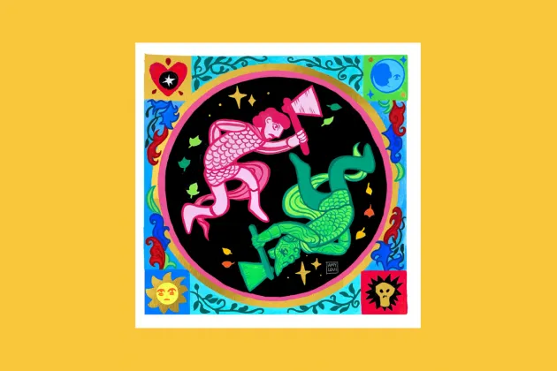 Image of Irish mythology 'The Green Knight' illustration by artist Amy Louise O'Callaghan