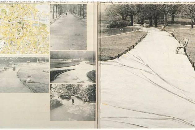 Image of 'Wrapped Walkways', Project for St Stephen's Green by Christo from the Hugh Lane Gallery Collection