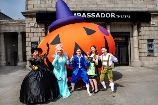 Halloween Panto outside Ambassador theatre