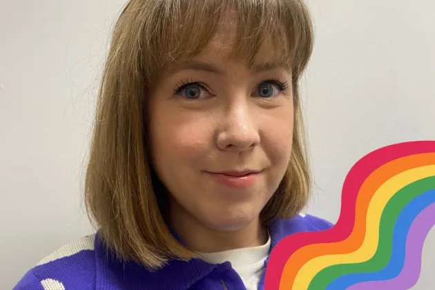 Image of Dublin City Council Storyteller in Residence with rainbow