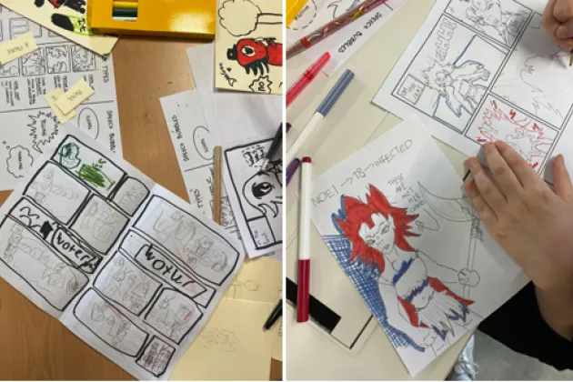 Image of hand-drawn comics
