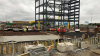 Steel frame erection for Multi-Storey Car Park ongoing