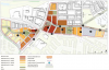 a map showing the long term plans for the lands, including residential areas, retail, parks, schools and mixed uses.