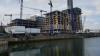 Photo of North Lotts and Grand Canal Dock with cranes in the skyline