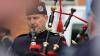 Close up of pipe band member playing the pipes