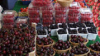 seasonal fruits an berries on a stall