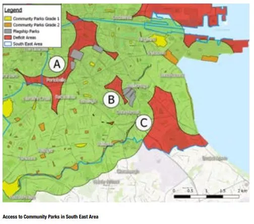 Access to Community Parks in South East Area