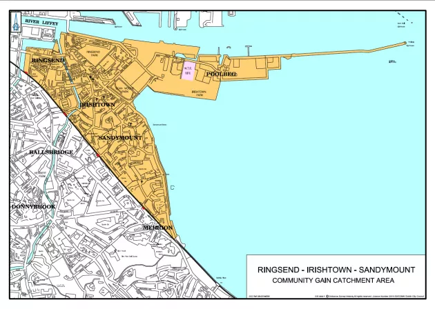 Map of Dublin Waste to Energy Catchment Area