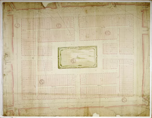 1758 plan for development of Stephens Green.