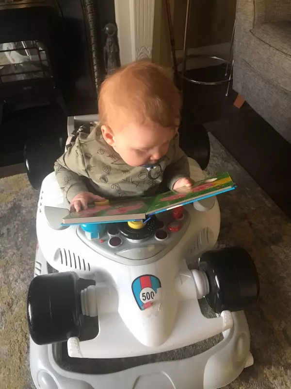 Baby reading 