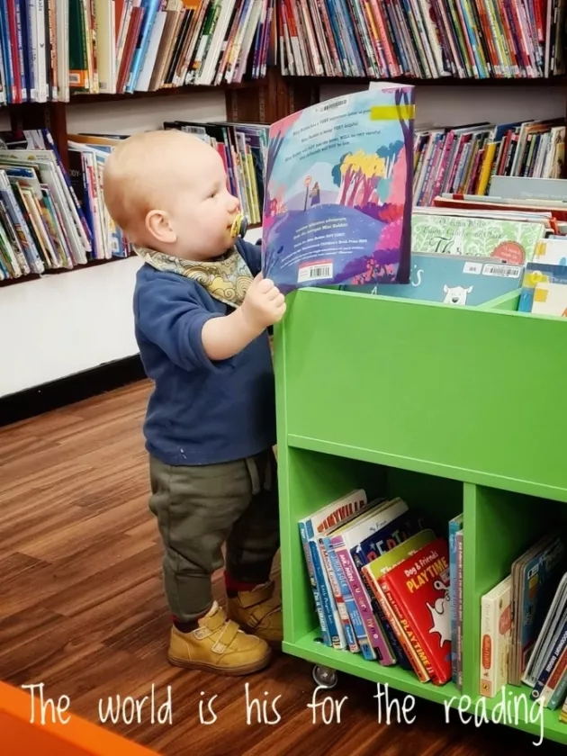 Baby reading 