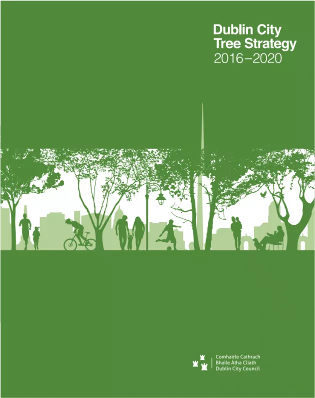 Image showing cover of Dublin City Tree Strategy 2016-2020