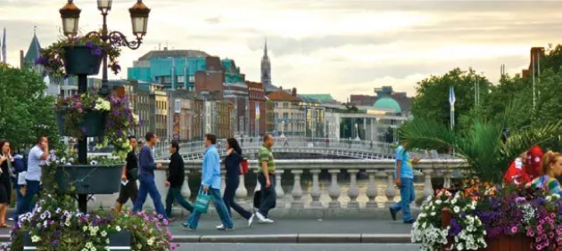 Floral display on Grattan Bridge