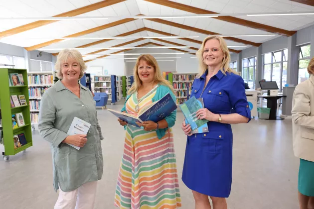Dublin City Librarian Mairead Owens, Cllr Donna Cooney and Raheny Librarian Aisling Murray