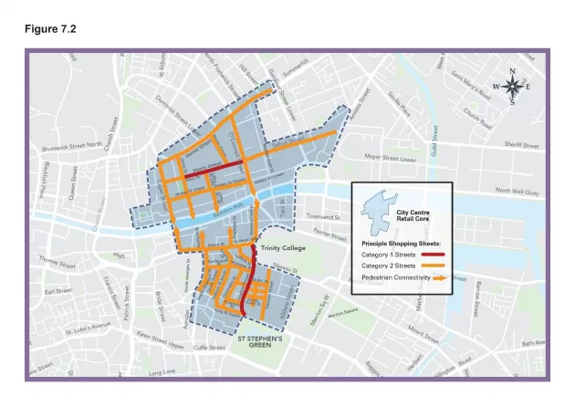 Figure 7.2: Dublin City Centre Retail Core, Principal Shopping Streets