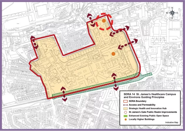 Figure 13-17: SDRA 14 St. James’s Healthcare Campus and Environs