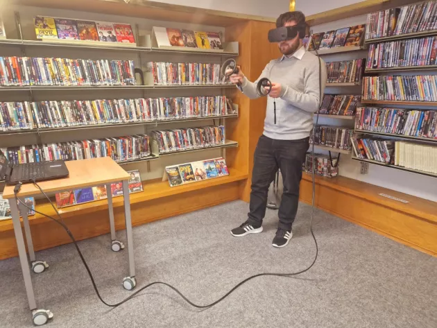 Colm using the VR rig