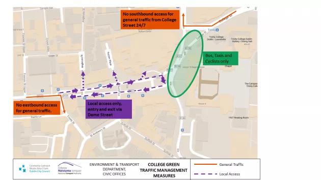 Map of College Green Traffic Management Measures