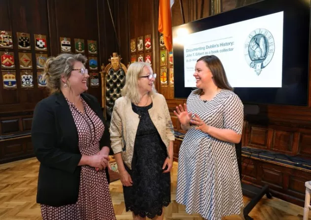 Lorraine McLoughlin, Dr Máire Kennedy and Kathryn Milligan at the Gilbert Lecture 2023