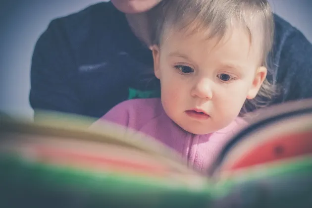 Baby with book