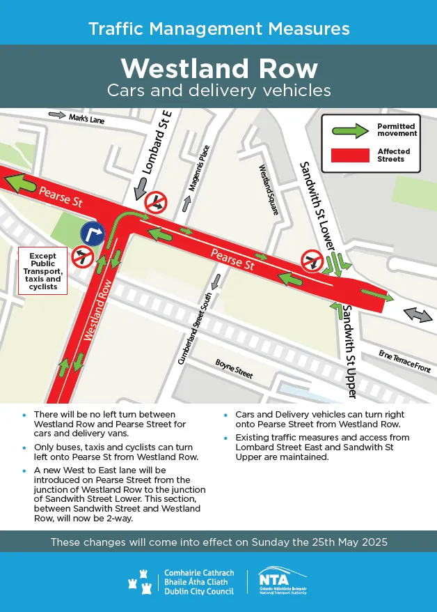 Map illustrating the traffic changes