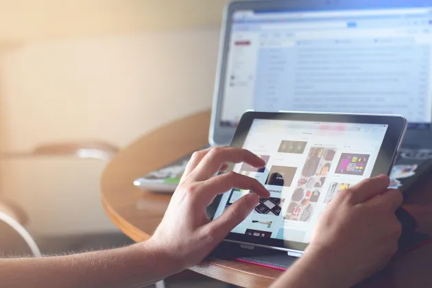 Person using a computer