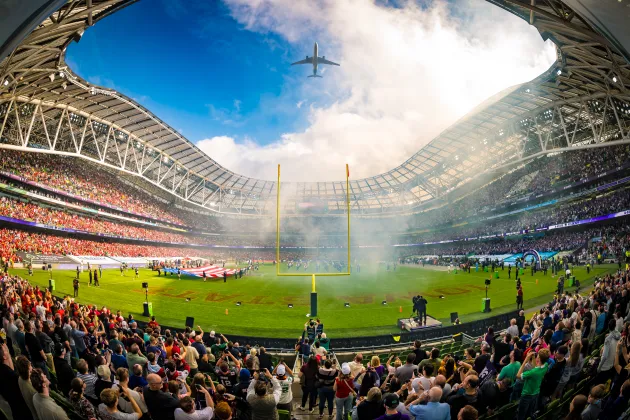 A sold out Aviva Stadium for the 2025 Aer Lingus College Football Classic