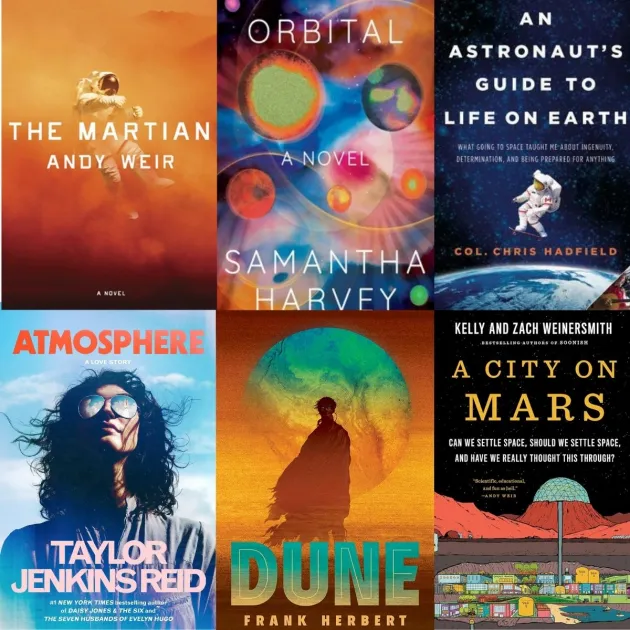 Six Book covers from the Astronomy Week Reading List