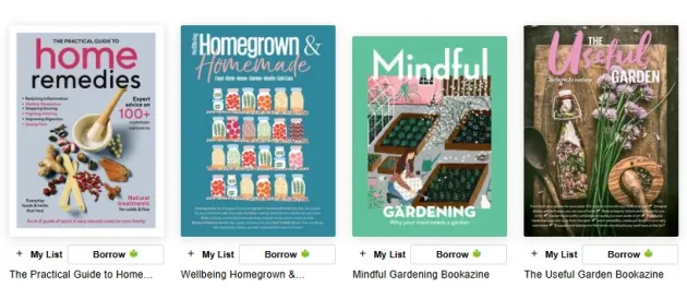 Screenshot from Borrowbox of Gardening Magazines