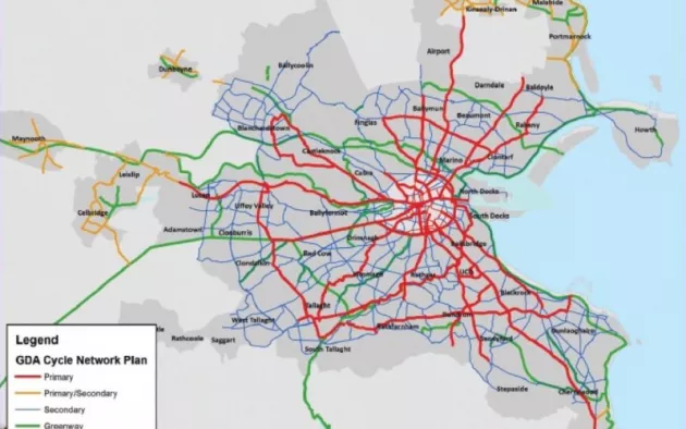 Greater Dublin Area Cycle Network Map