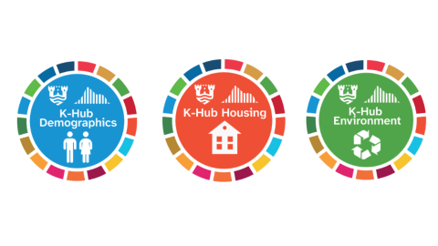 Links to three Dublin City Knowledge Hub sections: Demographics, Housing and Environment.