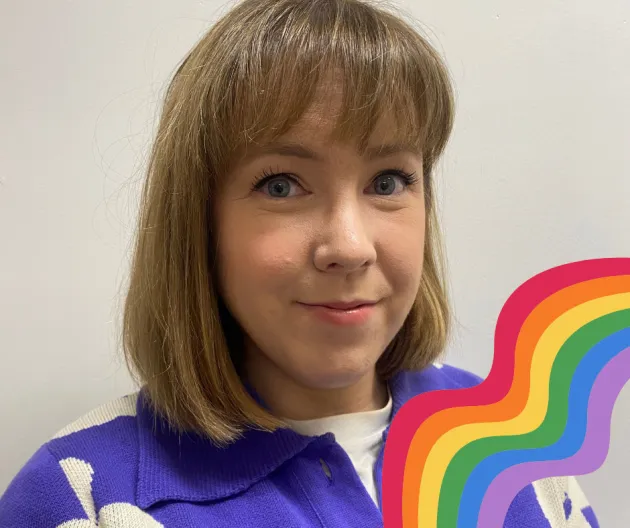Image of Dublin City Council Storyteller in Residence with rainbow