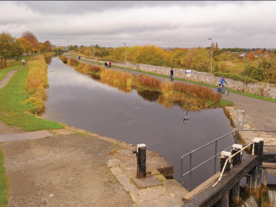 Concept image showing the proposed layout of the Royal Canal Greenway Phase 4 at Lock 6