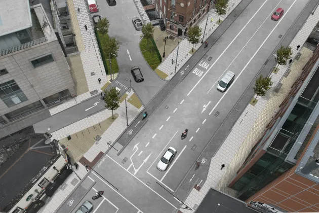 Artist's impression of Clontarf to City Centre Active Travel Project