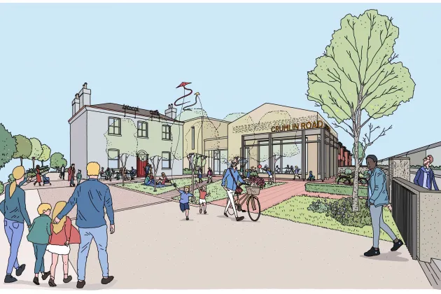 Computer generated image of proposed Library Garden