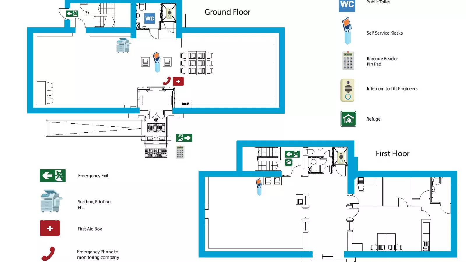 Floor plan of Pembroke Library