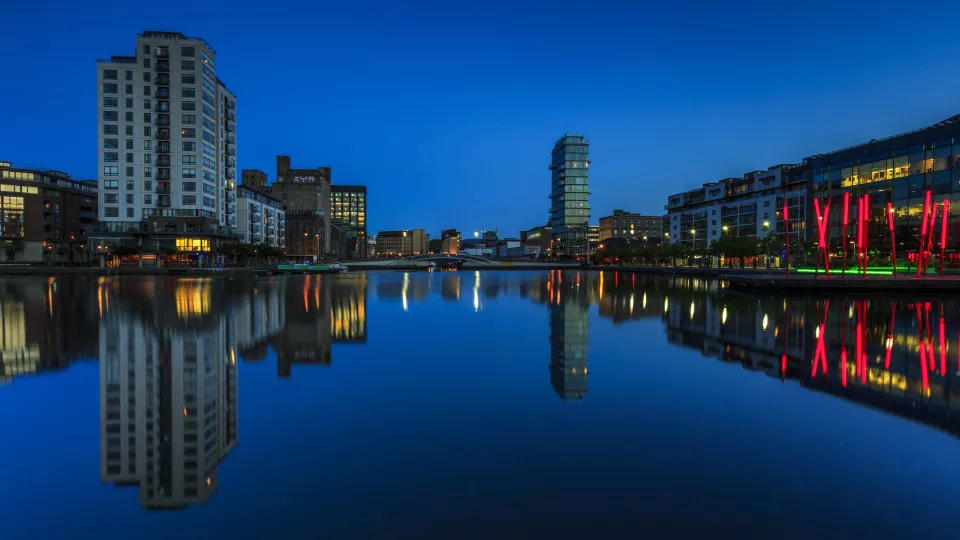 Image of Grand Canal Basin at night